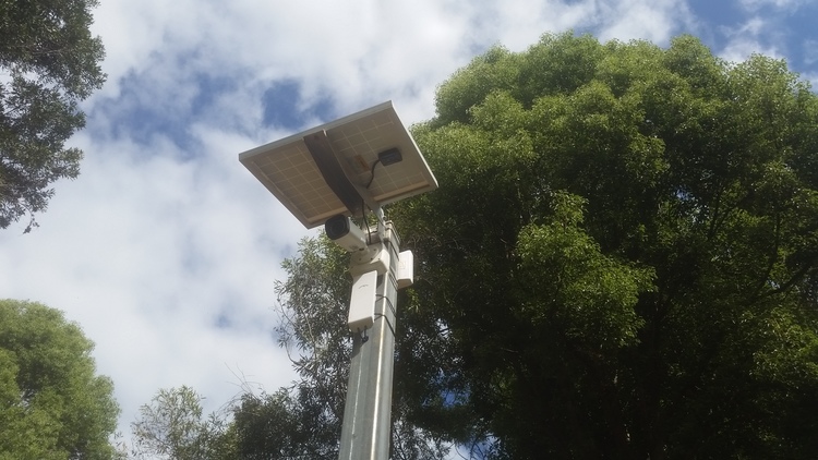 Solar Powered Southport Park Security Cameras Installation
           Wireless Station